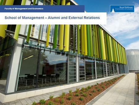 Faculty of Management and Economics School of Management – Alumni and External Relations.