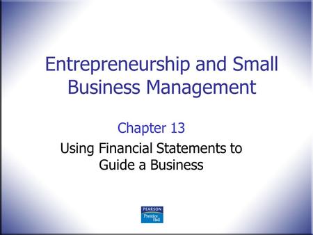 Entrepreneurship and Small Business Management