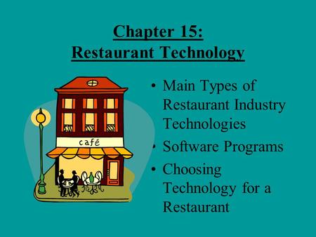 Chapter 15: Restaurant Technology