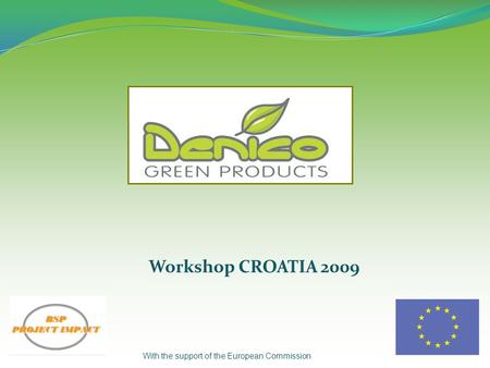 Workshop CROATIA 2009 With the support of the European Commission.