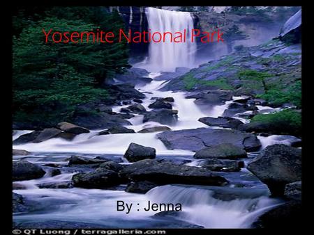 Yosemite National Park By : Jenna. Interesting Facts Yosemite was the first wilderness park in the United States! At Yosemite there’s about 4 million.