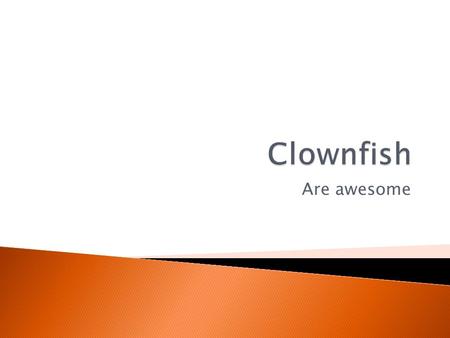 Are awesome.  The clownfish is a type of fish that lives in salt water habitats. It is also called an Anemonefish  Clownfish are typically very bright,