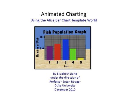 Animated Charting Using the Alice Bar Chart Template World By Elizabeth Liang under the direction of Professor Susan Rodger Duke University December 2010.