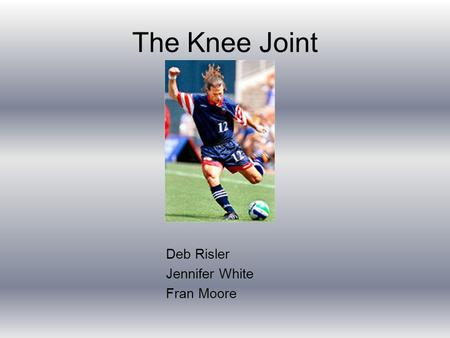 The Knee Joint Deb Risler Jennifer White Fran Moore.