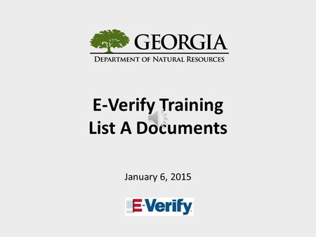 E-Verify Training List A Documents January 6, 2015.