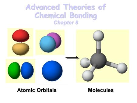 Advanced Theories of Chemical Bonding Chapter 8 Atomic Orbitals Molecules.