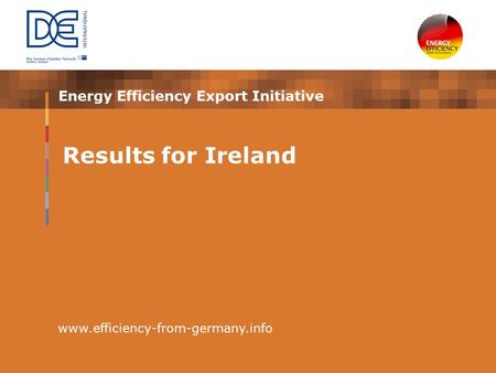 Energy Efficiency Export Initiative www.efficiency-from-germany.info Results for Ireland.