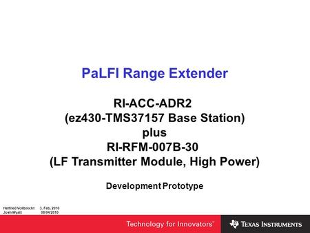 (LF Transmitter Module, High Power) Development Prototype