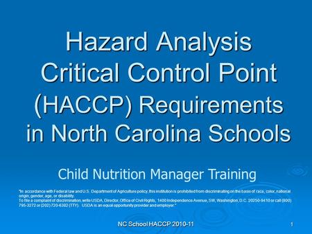 Child Nutrition Manager Training