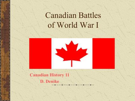 Canadian Battles of World War I
