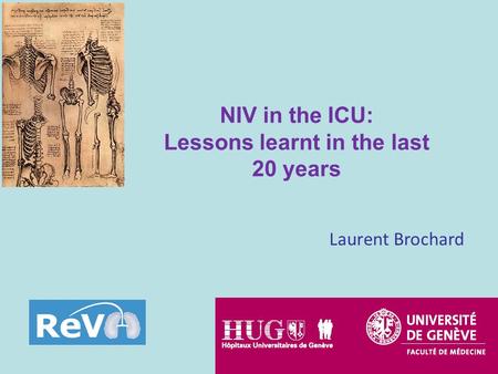 Laurent Brochard NIV in the ICU: Lessons learnt in the last 20 years.