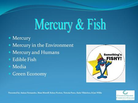 Mercury & Fish Mercury Mercury in the Environment Mercury and Humans