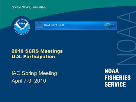 2010 SCRS Meetings U.S. Participation IAC Spring Meeting April 7-9, 2010.