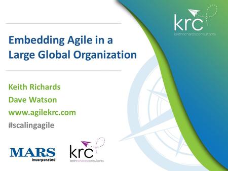 Embedding Agile in a Large Global Organization