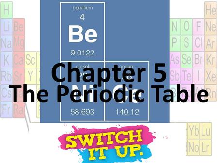Chapter 5 The Periodic Table.