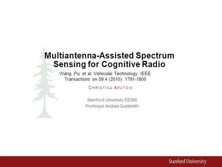 Multiantenna-Assisted Spectrum Sensing for Cognitive Radio