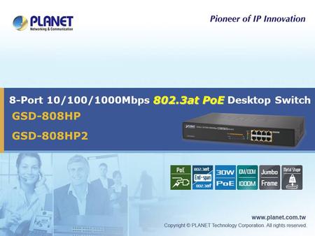 802.3at PoE 8-Port 10/100/1000Mbps 802.3at PoE Desktop Switch GSD-808HP GSD-808HP2.