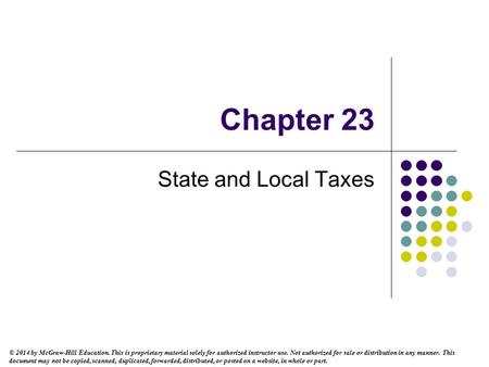 Chapter 23 State and Local Taxes