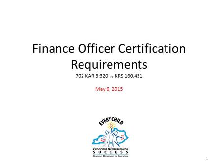 Finance Officer Certification