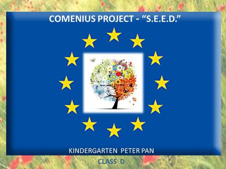 COMENIUS PROJECT - “S.E.E.D.” KINDERGARTEN PETER PAN CLASS D.