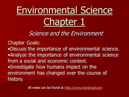 Environmental Science Chapter 1