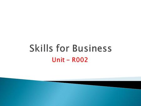Skills for Business Unit - R002.