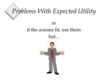 Problems With Expected Utility or if the axioms fit, use them but...