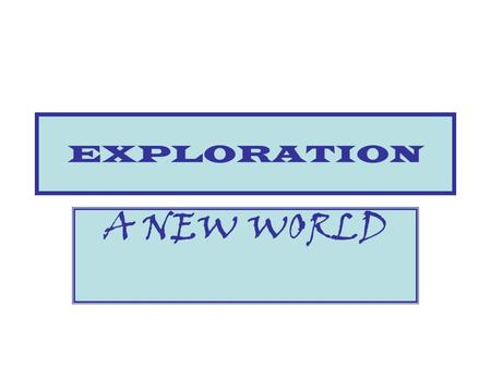 EXPLORATION A NEW WORLD. History of America To start…you have to go back 30,000 years. That is when the first human beings arrived in North America. During.