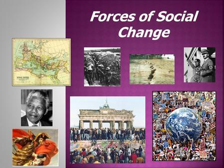 Forces of Social Change.  Was there a social change that took place in your article?  What was the society like before the change took place?  What.