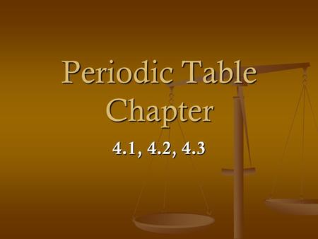 Periodic Table Chapter