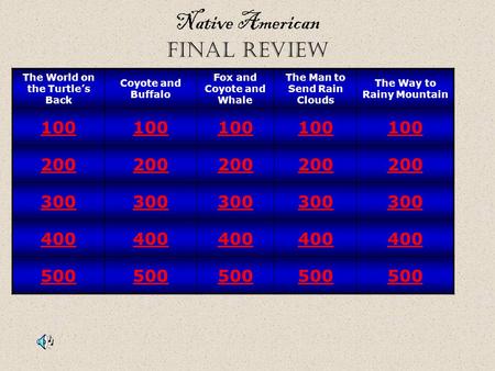 Native American final review