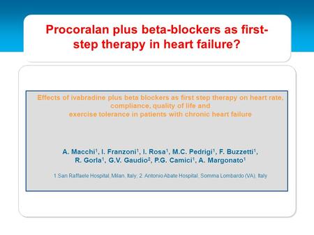 Procoralan plus beta-blockers as first-step therapy in heart failure?