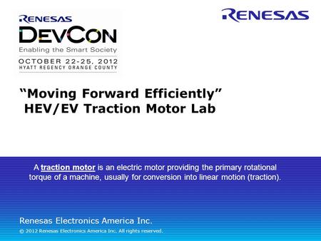 “Moving Forward Efficiently” HEV/EV Traction Motor Lab