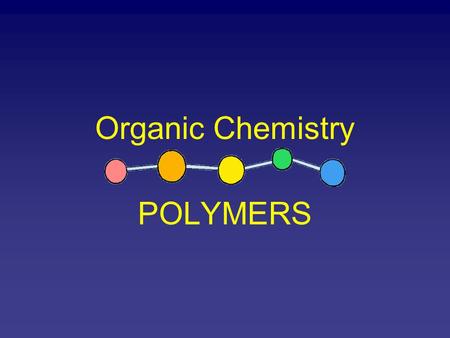 Organic Chemistry POLYMERS. Polymer Poly = many Mer = units Polymers are large molecules that has many units bonded together The individual units made.
