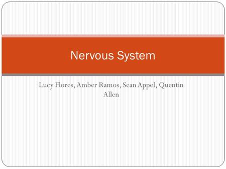 Lucy Flores, Amber Ramos, Sean Appel, Quentin Allen Nervous System.