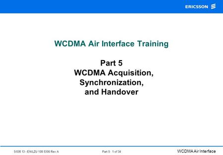 WCDMA Physical Layer Procedures