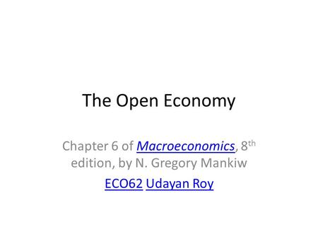 Chapter 6 of Macroeconomics, 8th edition, by N. Gregory Mankiw