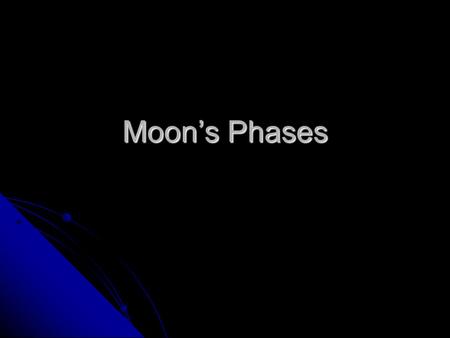 Moon’s Phases.