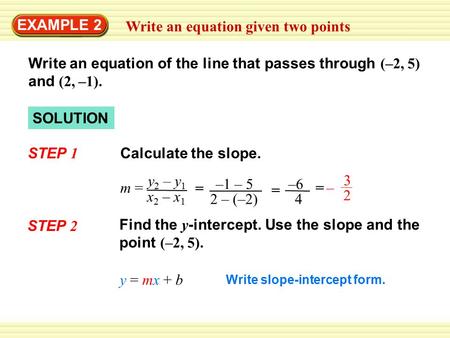Write an equation given two points