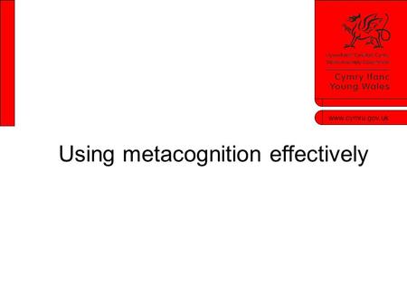 Www.cymru.gov.uk Using metacognition effectively.