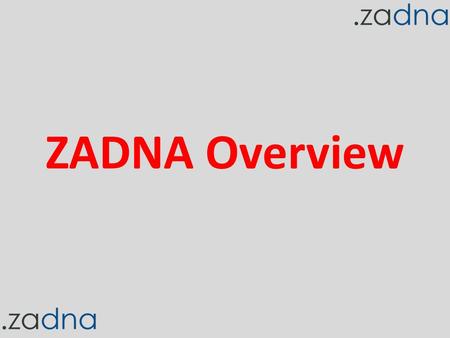 ZADNA Overview. Key Definitions ZADNA:.ZA Domain Name Authority DNS: Domain Name System ccTLD: country code Top Level Domain –.za.uk.ke gTLD: generic.