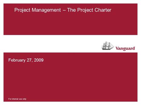 Project Management – The Project Charter