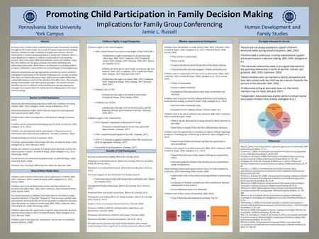 Promoting Child Participation in Family Decision Making Implications for Family Group Conferencing Jamie L. Russell Promoting Child Participation in Family.