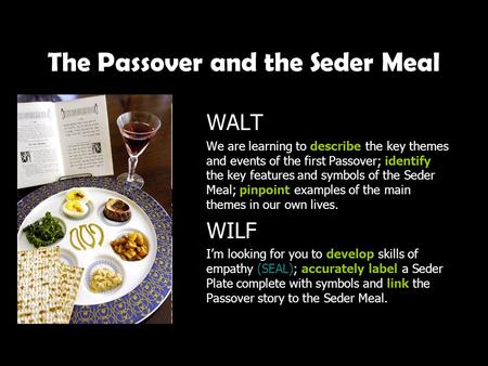 The Passover and the Seder Meal