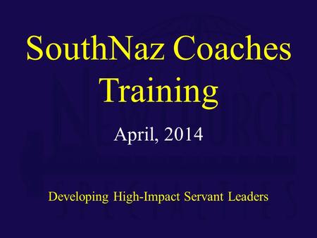 SouthNaz Coaches Training