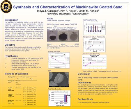 Introduction Iron sulfides, in particular, troilite, pyrite and the less crystalline mackinawite have demonstrated effective uptake of As(III) in batch.