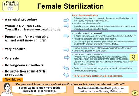Female Sterilization A surgical procedure