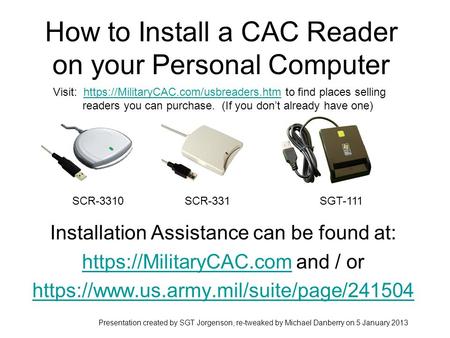 How to Install a CAC Reader on your Personal Computer