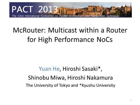 McRouter: Multicast within a Router for High Performance NoCs