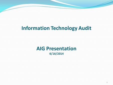 Information Technology Audit